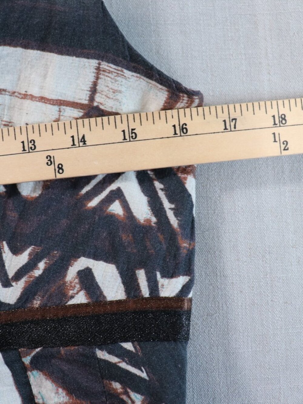 Peruvian Connection Batik Midi Dress Size 6 (Fits like 4/5) Black Brown Cotton - Picture 15 of 16